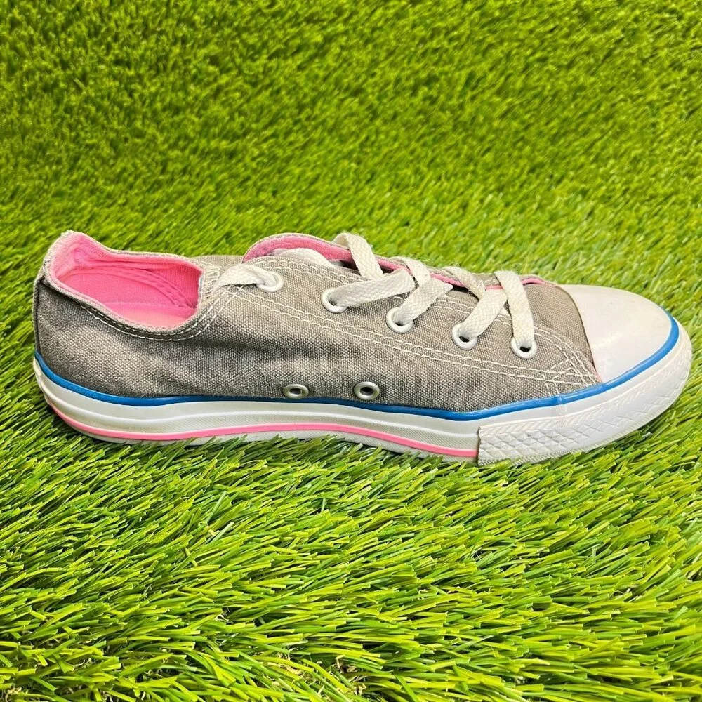 Converse All Star Double‎ Tongue Girls Size 3Y Gray Pink Athletic Shoes Sneakers